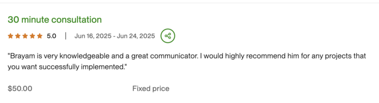 Client review of Brayam Rodriguez