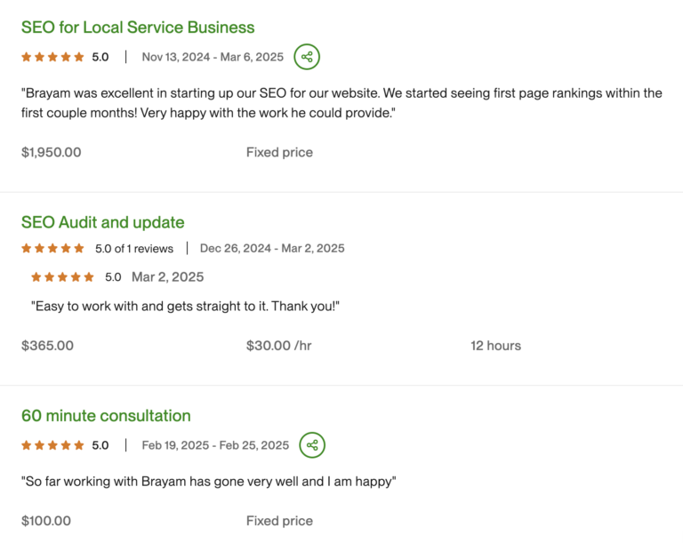 Client review of Brayam Rodriguez