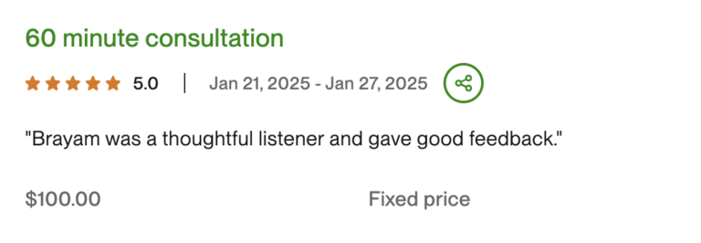 Client review of Brayam Rodriguez