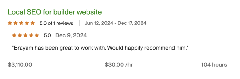 Client review of Brayam Rodriguez