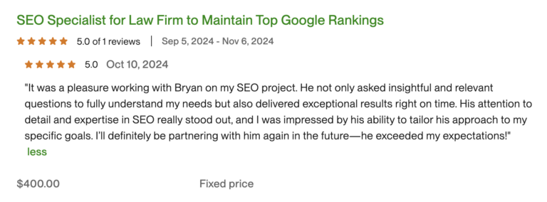 Client review of Brayam Rodriguez