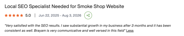 Client review of Brayam Rodriguez