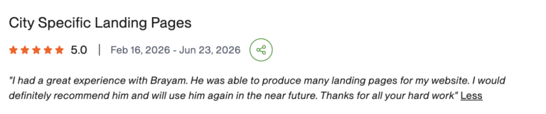 Client review of Brayam Rodriguez